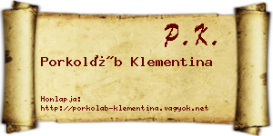 Porkoláb Klementina névjegykártya